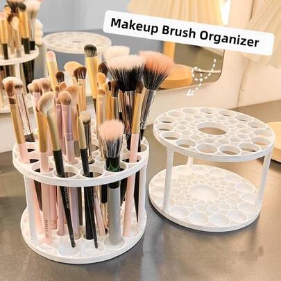 1pc Space-Saving Detachable Makeup Brush Holder, 49-Slot Large Capacity Plastic Storage Cup