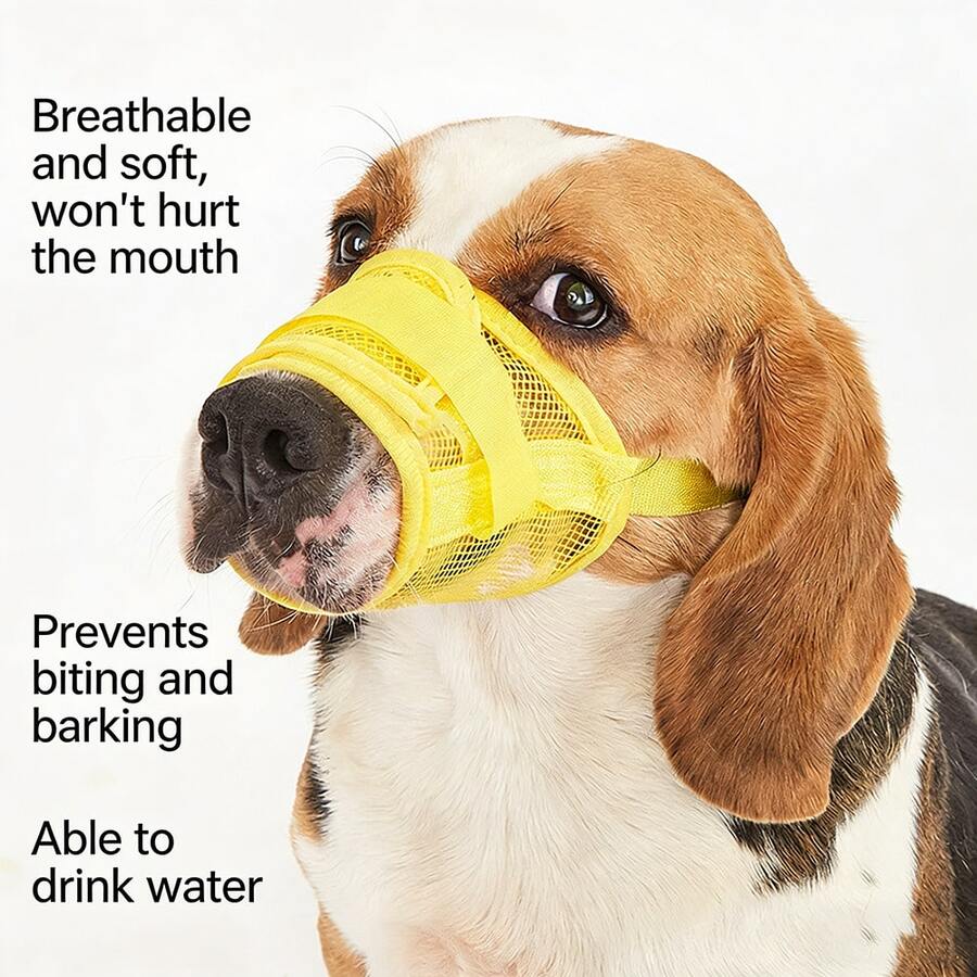 1pc Dog Muzzle, Anti-Biting, Comfortable, Thickened, Adjustable, Anti-Accidental Ingestion, Pet Mask, Dog Muzzle - Multicolor - View 1
