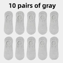 10 đôi tất ngắn trơn màu, không lộ cổ chân, vừa vặn cho cả nam và nữ, thoải mái, mềm mại, thoáng khí, thấm hút mồ hôi, nhẹ, thích hợp cho việc đi lại vào mùa xuân/hè. - Nhiều màu - Xem 10