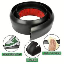 1PC 1m/39.37inch Durable Carpet To Tile Floor Transition Strip Wear-Resistant Self Adhesive Edging Trim Cuttable PVC Flat Button Strip Household - C - View 4