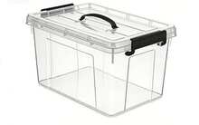 HOMYGO-Transparent Plastic Storage Container With Portable Handle | Stackable Organizer Box | 5 Capacity Options (5.7L/8.5L/10.8L/12.6L/18.6L) | Closet And Desk Organizer - 18.6L - 查看 3