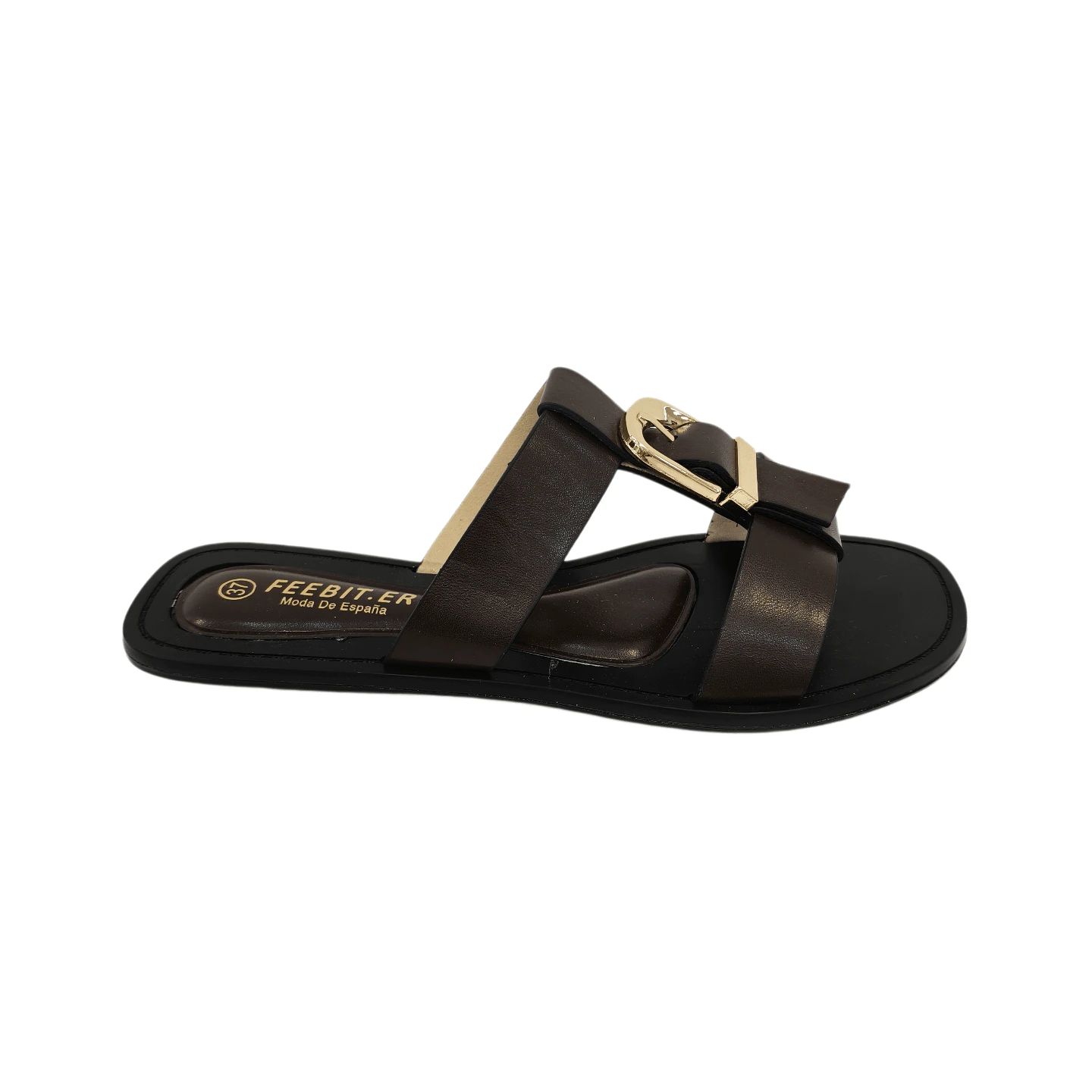 Sandales plates pour femmes - Tabac - Voir 1