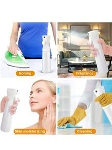 200ml/300ml Continuous Spray Bottle, Alcohol Bottle, Salon Hair Styling Tool Mist Spray Bottle - White - View 6