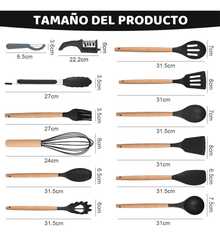 Silicone Kitchen Utensil Set, 31-Piece Knife Set - Black - View 3