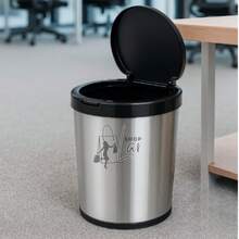 Wastebasket/Trash Can, 10 Or 9 Liters, Click Lid, For Bathroom, Kitchen, Office, Bedroom - 圓形不鏽鋼垃圾桶 10 公升 REF:25670 - 查看 5