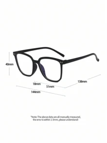 半副女士时尚眼镜，防眼疲劳，适用于电脑、电视、游戏和智能手机，透明镜片时尚眼镜 - 黑色 - 查看 3