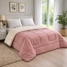 Soft Sherpa Queen Size Comforter/Blanket, Fluffy And Cozy, For Winter - 乾枯玫瑰色 - 查看 6