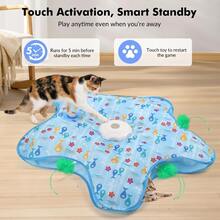 Interactive Cat Toys Rechargeable,Durable Hide And Seek Cat Toys With Moving Concealed Feathers, Squeaky Sound, Automatic Cat Kitten Toy For Indoor Cats & Kittens - View 4