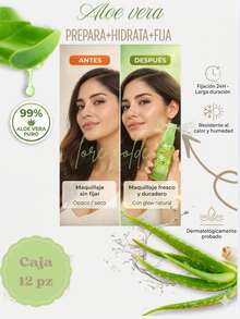 Paquete 12 Spray Fijador de Maquillaje Aloe vera - Resistente al Sudor y Calor - transparente - Ver 2