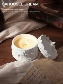 Rotating Carousel Candle Holder, Gypsum Candle, Birthday Gift Home Decor - 1PC - View 1