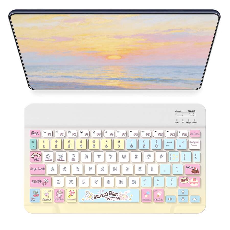 Ultra-Thin Bluetooth Keyboard, Portable Mini Wireless Keyboard, Rechargeable, Compatible With Apple , Tablet, Smartphones, IOS, Android, Windows