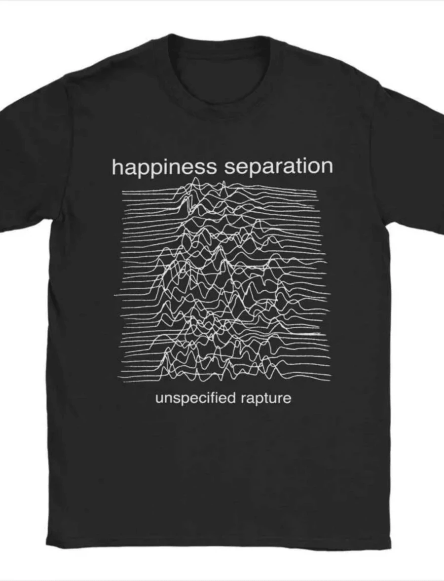 Unknown Pleasures Parody T-Shirt For Men Women Joy Division Rock Music Novelty Cotton Tee Shirt Crew Neck Short Sleeve T Shirts C260226 - màu đen - Xem 1