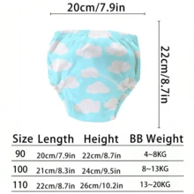 3pcs Unisex Training Pants, Newborn Thin Leak-Proof Underwear, Washable Potty Training Pants, Reusable Diapers, Outdoor Portable, Newborn Essential Checklist - Multicolor - View 3