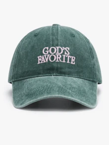 A Women's GOD'S FAVORITE Letter Embroidered Baseball Cap Suitable For Daily Life And Holiday Parties - A - View 7