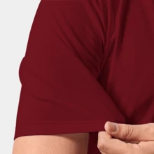 Streetwear T-Shirt, Front And Back, Oversized, Unisex, Never Go! - Maroon - View 3