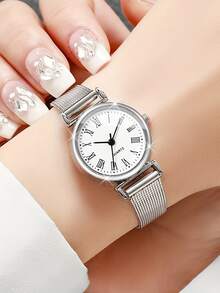新款奢华女士石英表，时尚休闲风格，送给女性的礼物，母亲节送给妈妈的礼物 - 彩色 - 查看 4