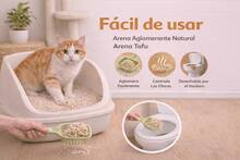 Arena para Gatos de Tofu Natural Pack de 4 – Aglomerante, Alta Absorción, Control de Olores, Desechable por el Inodoro - PAQUETE 4 - Ver 1