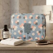 Travel Organizer With Hook, Multiple Compartments, Waterproof, Compact, Foldable, Ideal For Cosmetics, Accessories, Makeup, Premium Design - 葡萄酒花 - 查看 7