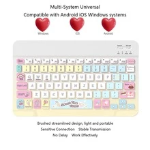 Ultra-Thin Bluetooth Keyboard, Portable Mini Wireless Keyboard, Rechargeable, Compatible With Apple , Tablet, Smartphones, IOS, Android, Windows - Color - View 3