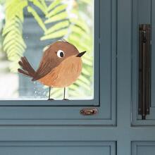 1pc Traditional Style Charming Sparrow Wall Sticker, Easy To Install And Waterproof PVC Plastic Material, Suitable For Windows, Living Room, Bedroom, Dorm And Classroom - A - View 3