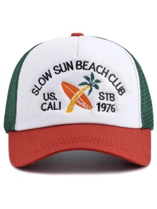 JZML 1顶男女通用椰子树字母刺绣卡车帽 - A - 查看 8