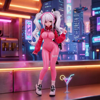 1pc Pink Warrior Girl Anime Character Figurine, Game & Anime Figure Display Gift, Valentine's Day Gift, Suitable For Children, Children's Party Favors, Home Decor, Room Decor, Detailed Painting, High Fidelity To Character Details