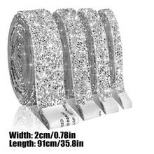 Ruy băng đính đá pha lê lấp lánh dài 1/4 thước Anh, ruy băng đính đá tự dính DIY, thích hợp trang trí bánh cưới, sinh nhật và các đồ thủ công khác. - bạc - Xem 14