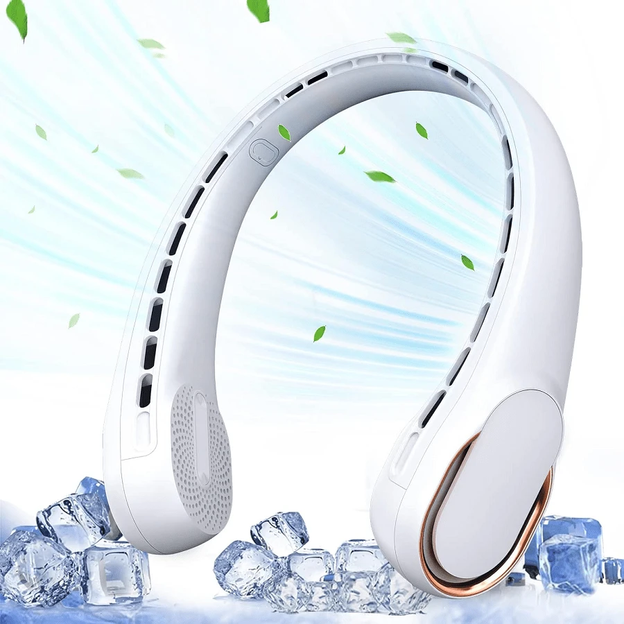 Portable Bladeless Neck Fan, Mothers Day Gifts For Mom Women Hot Flash, Birthday Gift For Men Dad Father Teacher, Wearable Cooling Fan Rechargeable For Camping Travel Beach Golf Cruise Essentials 2026 - 白色 - 查看 1