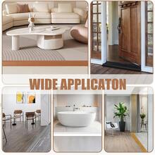 1PC 1m/39.37inch Durable Carpet To Tile Floor Transition Strip Wear-Resistant Self Adhesive Edging Trim Cuttable PVC Flat Button Strip Household - C - View 7