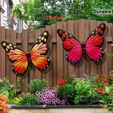 2pcs 8*6 Inch Wooden Butterfly Decor, Handcrafted Wooden Artwork For Indoor/Outdoor Garden Fence, Hanging Decorative Art, Signage And Plaque, Home Decor, Woodcraft, Nature-Inspired Design, Durable Wooden Product, Hanging Decoration, Home Decor, Gardening Enthusiasts - Two Wooden Butterfly Hanging Signs - View 8