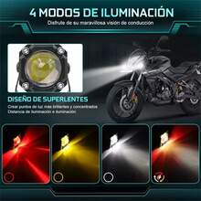 1un extraño Faros De Lupa Luces Led Auxiliares Con Estrobo 4 Modos Adecuado para conducir con niebla - versión prémium - Ver 2