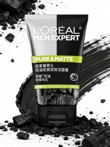 L’Oreal Paris 50毫升欧莱雅男士活性炭净颜泡沫洁面乳，蕴含活性炭深层清洁，收缩毛孔，长效控油，男士洗面奶 - 50ml - 查看 1