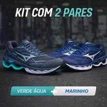 Kit Of 2 Men's Wave Creation 20 Gym Shoes For Walking And Gym Use. - Aquamarine + Navy - View 1