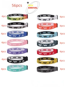 Set de 6/8/14 piezas de pulseras cristianas WWJD (¿Qué haría Jesús?), unisex, pulseras WWJD a granel, regalo cristiano, brazalete ajustable - Pulsera ¿Qué haría Jesús? - Multicolor - Ver 19