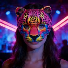 3D立体动物面具 - 豹纹，适用于万圣节、狂欢节、音乐节、化装舞会 - 彩色 - 查看 4