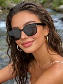 1 pieza/2 piezas Gafas plegables de moda para mujer, diseño novedoso, estilo consistente - Multicolor - Ver 1