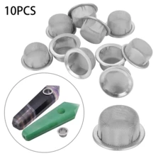10-Piece Pipe Set – Premium Stainless Steel Mesh Filters, Suitable Pipes, Heat-Resistant And Durable, Effectively Prevents Ash And Debris From Entering, Easy To Clean, Reusable, Compatible With Pipe Accessories. - 10個替換螢幕 - 查看 2