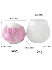 3D郁金香花球硅胶蜡烛模具 | DIY香薰/扩香石/石膏装饰 | 3D郁金香浮雕设计 | 高品质家居装饰 | 硅胶 - 鬱金香花球香氛蠟燭模具 - 查看 9