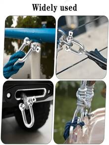 10pcs M6 D-Ring Shackles, Heavy Duty D-Ring Shackle Clips For Construction Rigging, Vehicle Recovery, Towing, Lashing, Suspension, Multi-Purpose Hardware - Silver - View 10