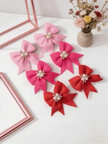 6pcs/Set Cute Bow Hair Clips Set, Plaid Hair Clips, Girly Holiday Hair Accessories - Multicolor - View 1