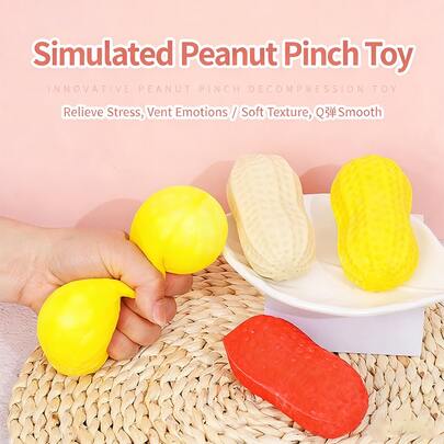 1 món đồ chơi bóp hình hạt đậu phộng mềm mại, đồ chơi bóp hình pho mát giống thật giúp giảm căng thẳng, quà tặng hài hước, đồ trang trí, giảm stress, chất liệu mềm dẻo, thích hợp cho các dịp lễ, giảm lo âu, thích hợp cho người lớn làm việc văn phòng (màu ngẫu nhiên)