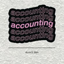 Accounting Black Background Pink Text Strong Visual Style Text Design Waterproof Vinyl Sticker - Matte Surface, Self-Adhesive Bumper Sticker, Suitable For Cars, Windows, Laptops, Trucks, Water Bottles - Multi-Purpose Design, Car Sticker - Vinyl - View 3