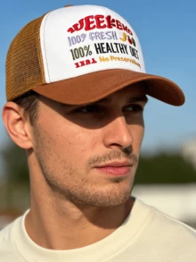 JZML 1pc Unisex Fruit & Letter Embroidered Trucker Cap - A - View 6