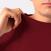 Streetwear T-Shirt, Front And Back, Oversized, Unisex, Never Go! - Maroon - View 2