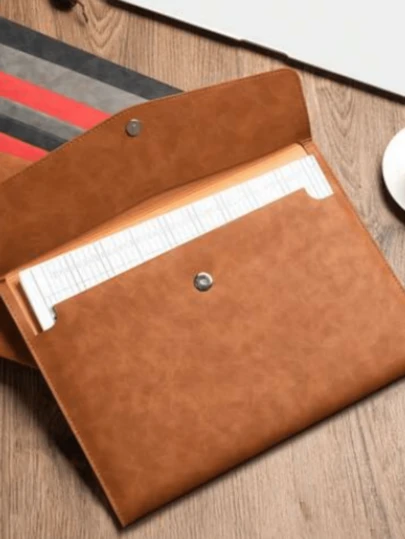 1 stuk minimalistische A4 leren documentenorganizer, kantoororganizer, geschikt voor A4-documenten en diverse andere spullen, draagbare aktetas, ideaal voor het opbergen van zakelijke documenten, essentieel voor de start van het schooljaar, kantoorartikelen