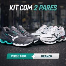 Kit Of 2 Men's Wave Creation 20 Gym Shoes For Walking And Gym Use. - Light Green + White - View 1