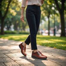 Zapatos de hombre de vestir y calzado casual de cuero PU con cordones y detalle metálico lateral. Estos zapatos para hombre elegantes integran el estilo de mocasines hombre, siendo transpirables, suaves y antideslizantes. Zapatos cómodos de moda para oficina o negocios, calzado de caballero resistente al desgaste y ligero para uso diario, diseño versátil y moderno tipo tenis para hombre formal con suela flexible. - Marrón - Ver 1