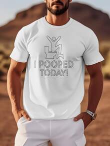 New Men's Casual Summer Short Sleeve Printed T-Shirt For The Summer Collection - Vintage Urban Style, Unisex, Loose Fit, Cotton, Short Sleeve And Round Neck - 白色 - 查看 7
