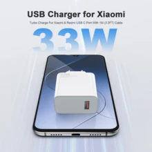 Xiaomi Fast Charging EU Type C E F Plug 220-240V Desktop Charging Station 33W Fast Charging Set USB-A To USB-C Interface Adopts PD Fast Charging Technology Designed For Redmi Phones And Compatible With Other Devices Includes EU Travel Adapter Easter Spring Gift - View 2