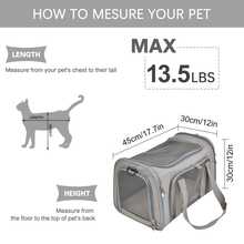 1 件多用途宠物包（多种尺寸可选）、狗/猫手提包、宠物包、猫/狗笼、方便的肩带猫背包、透气狗手提包，适合外出/旅行/兽医/机场 - 灰色 - 查看 14